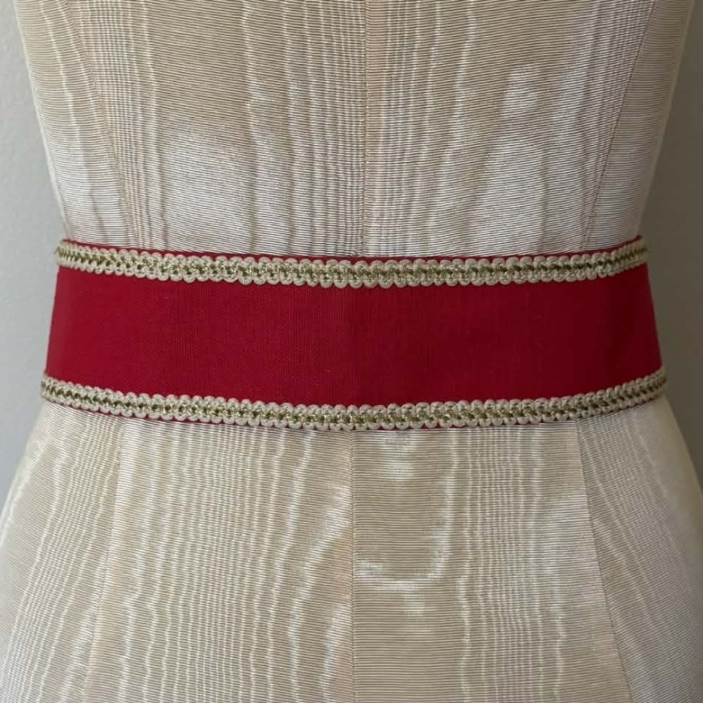 RARE Vintage Yves Saint Laurent 70s Russian Collection Red Tie Waist Belt - Picture 2 of 12
